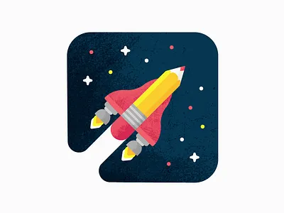 Vectober / 16 / Rocket bold eraser flat grainy illustration negative space outerspace pencil rocket rockets rocketship space exploration spaceship spaceships stars sticker design texture toolbox universe vector