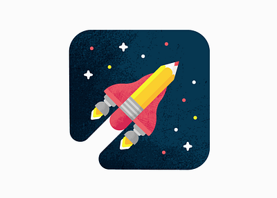 Vectober / 16 / Rocket bold eraser flat grainy illustration negative space outerspace pencil rocket rockets rocketship space exploration spaceship spaceships stars sticker design texture toolbox universe vector