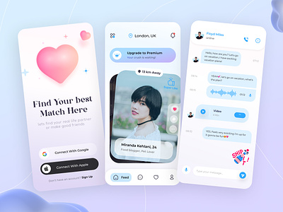 Dating App UI Concept app chatting app dating dating app dating app design love message app social app tinder ui ux