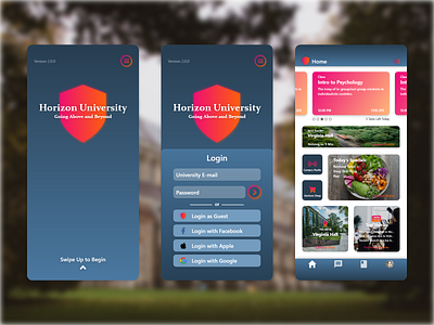 University Concept App Remastered (WIP Splash & Home Screens) adobe xd concept education live tile mobile app responsive ui design university ux design wip