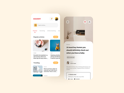 Media feed app for parents app design design feed ios ios app media mobile app mobile app design ui uidesign uiux ux