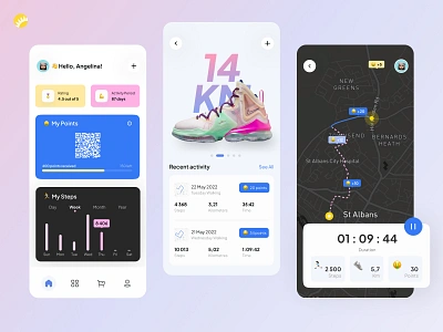 Running tracker - Fitness app app development design team fitness healthcare mob mob app mobile sport tracker ui uiux ux