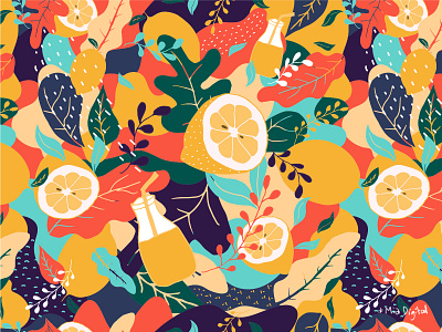 Colorful natural element repeat pattern abstract pattern art autumn background collage colorful cut out paper decoration doodle fabric flat floral floral pattern food fruit fruits and vegetables garden hand drawn illustration juice