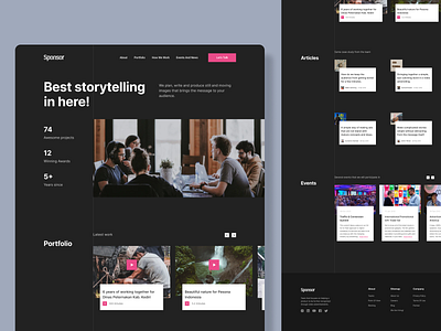 Website Adversiting Agency - Landing Page Dark Exploration bold bold typography clean dark dark mode dark theme dark ui dark website homepage landingpage ui design uidesign uiux ux website website design