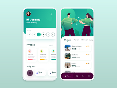 Task Management Mobile App UI 2021 adobe xd anydo asana green purple ui green ui illustration mobile app design mobile app ui monday purple ui task task list task management