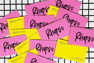 Rhapso Business Cards 90s business cards embroidery grid memphis memphis design memphis style rhapso