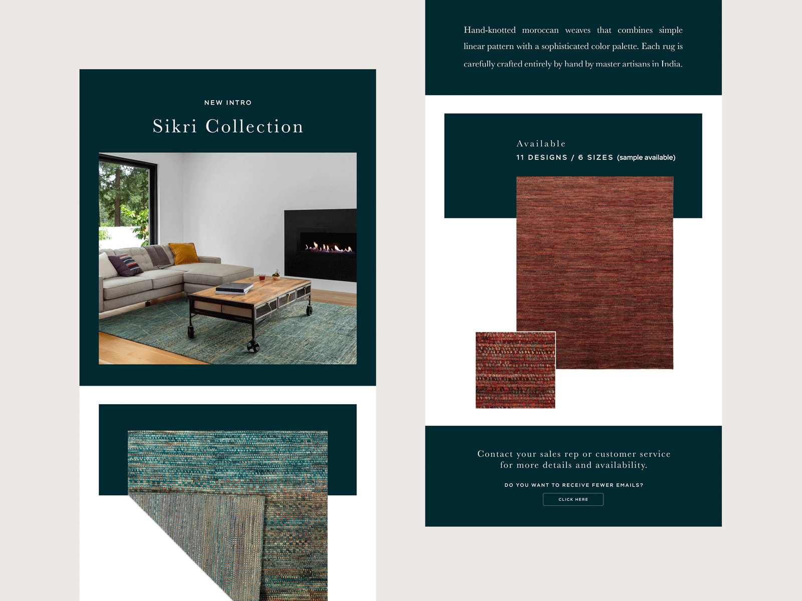 Product e-blast eblast email template layoutdesign rugs typogaphy ui ui design