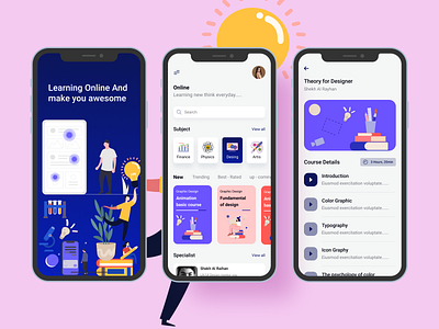 Online learning apps dribbble best shot graphicdesign interaction iphone mobile design mobileapp motion ui uidesign uiux ux