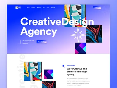 Creative Design Agency Website Header V:1 2022 trend agency clean company creative creative agency creative agency website design service digital agency dribbble best shot header landing page design minimal modern popular shot trends web design webdesign website concept website design