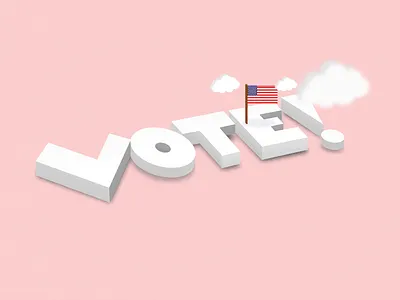 Vote 2020 3d design graphic design illustration minimal typography vote vote2020
