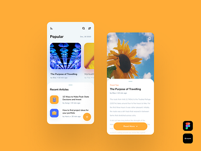 Article App article app blog download figma free freebies ios app mobile app mobile ui news uidesign