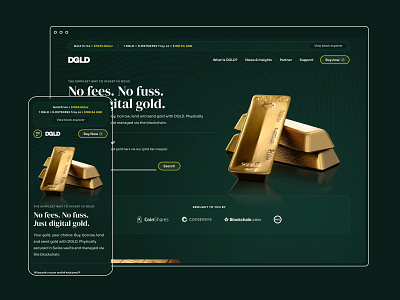 DGLD blockchain crypto design figma gold landing page nft typeography ui ux web design