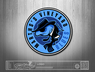 MARTHA'S VINEYARD BLUES LOGO blues cartoon chipdavid dogwings drawing fish illustration logo mascot vector