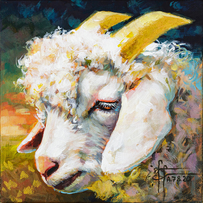 Acrylic Goat painting on canvas board acrylic acrylic painting animal animal art animal head animal illustration animal portrait art artforsale artwork canvas wall art creature design drawing fantasy fantasy art fantasy illustration farm animal goat painting traditional art