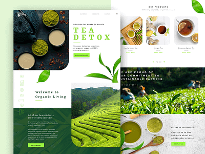 Tea detox website design creative design detox graphic design graphicdesign green health organic plants shop tea ui design uidesign user experience ux design ux designer uxdesign web design webdesign wellness