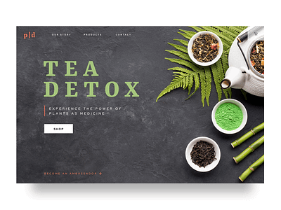 Tea detox & wellness web design creative design detox graphic design graphicdesign health healthy lifestyle home page plant based tea ui ui design uidesign user experience ux ux design uxdesign web design webdesign wellness