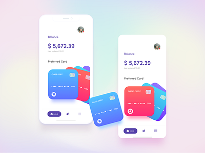 Digital Wallet adobe xd app bank card challenge design dribbble flat pastel ui ux wallet