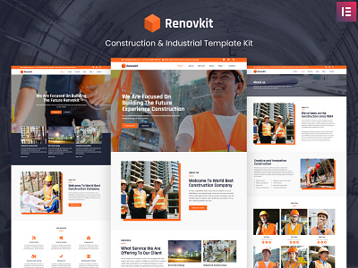 Renovkit - Construction & Industrial Company agency agent property business company construction design developer elementor elementor templates envato industrial listing property real estate ui ux webdesign website wordpress