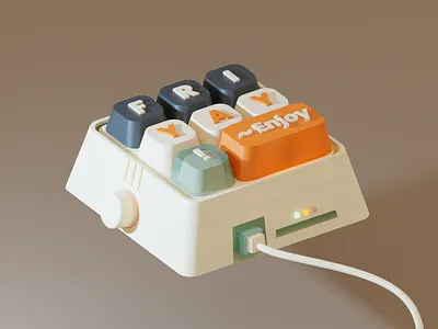 Friday Keyboard 3d 3d design blender blender3d button clean computer graphic design illustration interactive isometric keyboard keycaps minimal minimalistic modeling motion graphics product design rendering
