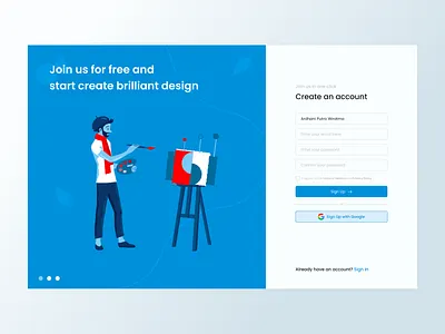 Daily UI #001 - Sign Up 001 daily daily 100 challenge daily ui dailyui design sign in sign up signup ui ui design uiux uiux design user experience user inteface user interface design ux ux design web design website