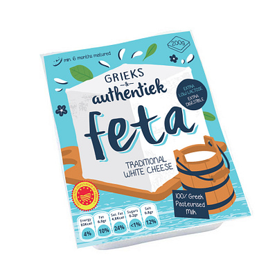 Feta cheese package design branding design