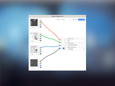 Channel Packager Tool UI app desktop flat linux pack texture tool ui