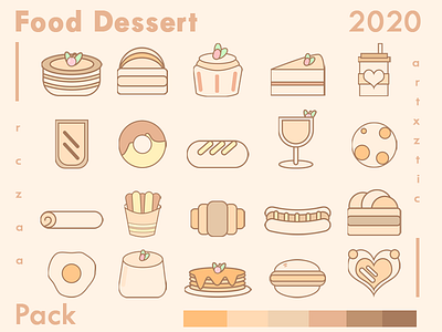 FOOD DESSERT Icon Set art bakery cooking design dessert drink flat food graphic design icon icon design icon pack icon set illustration illustrator line icon ui ux vector