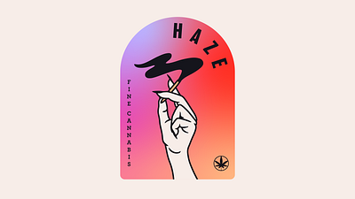 Haze- Secondary Logo brand brand identity brand mark branding cannabis feminine gen z gradient illustration logo logo design logomark secondary logo smoke