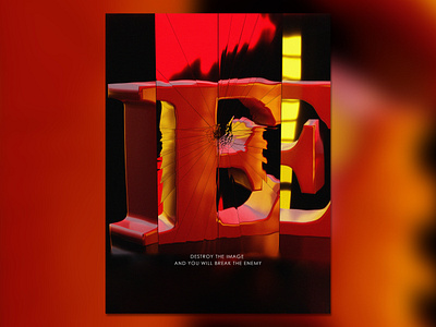 The E letter 3d design letter movie poster