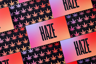 Haze- Business Cards brand brand identity branding business card cannabis feminine gen z gradient graphic design logo pattern print repeating pattern