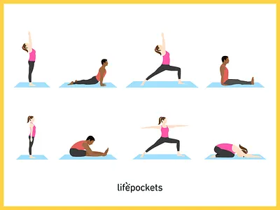 Yoga Poses app app design design illustration yoga