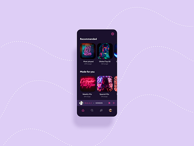 Curated for you/091 091 91 curated for you customization customized daily 100 challenge dailyui 091 dailyuichallenge music music player ui musicapp recommendations recommended spotify