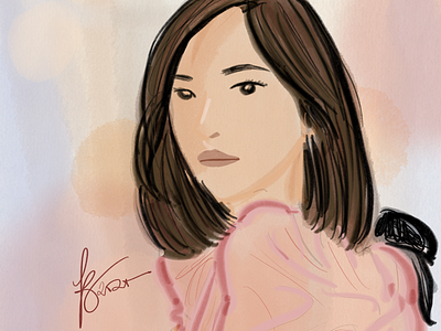 Delicate but strong digital art portrait women