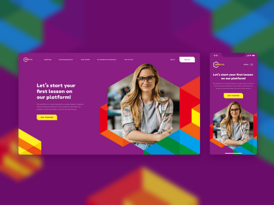 LESSons Website geometric mobile ui vector web webdesign website
