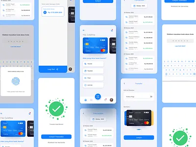 BCA Mobile Banking App Re-Design bank banking app blue creditcard debit card minimalism minimalist mobile mobile banking mobile banking app payment transaction ui uidesign ux uxdesign