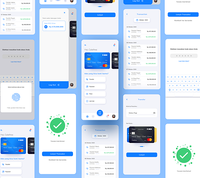 BCA Mobile Banking App Re-Design bank banking app blue creditcard debit card minimalism minimalist mobile mobile banking mobile banking app payment transaction ui uidesign ux uxdesign