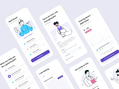 Healthcare Mobile Application color design header health health app health care healthcare healthcare app illustration illustrations ios medical mobile app mobile ui typography ui uiux ux web website