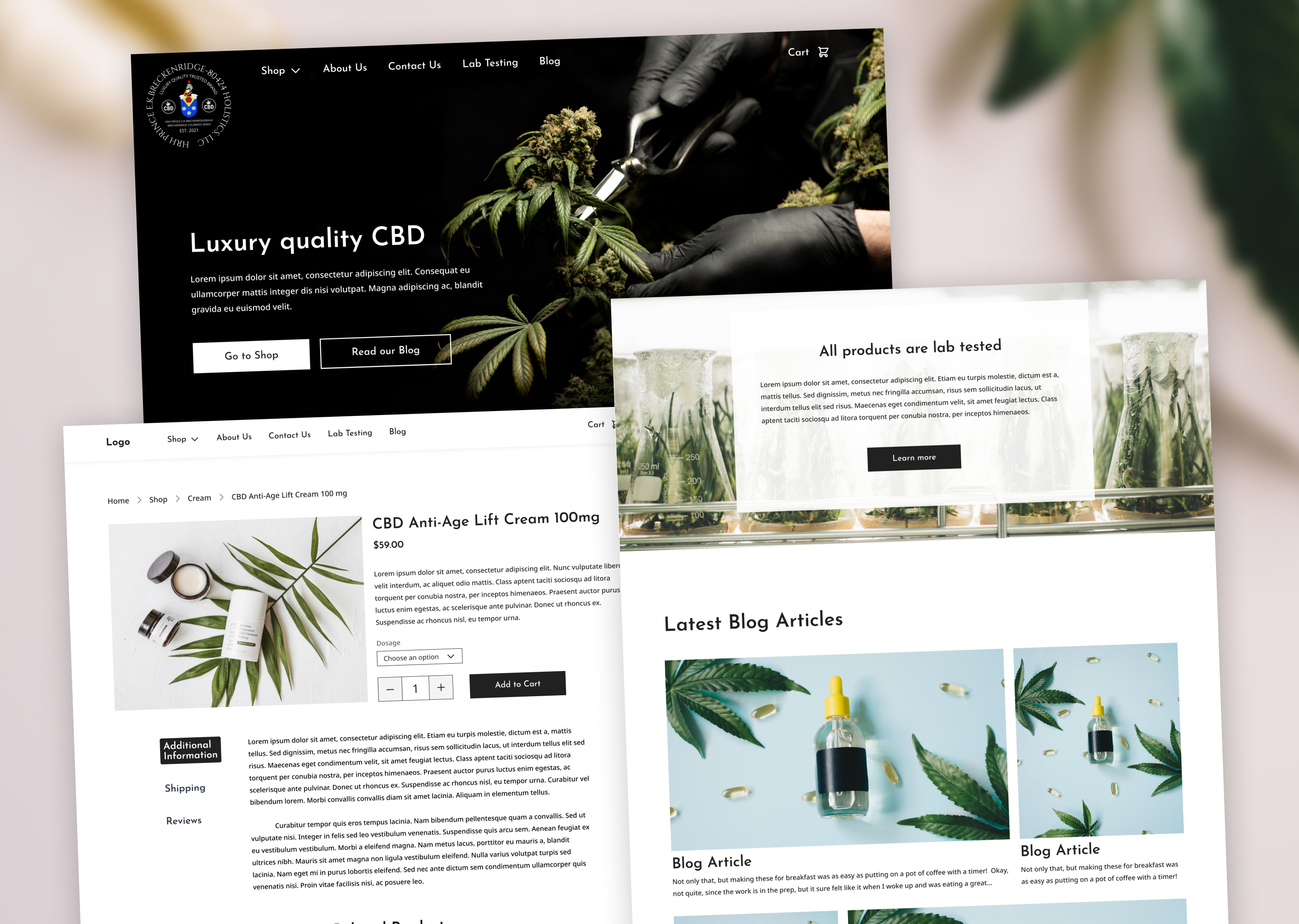 CBD Web-design for HRH Prince E.K. Breckenridge