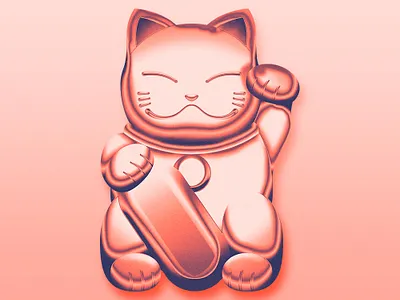 Chrome Neko Figurine Pink cat chrome chromed figurine japan japanese kawai lucky manekineko manga metal neko shiny shonen