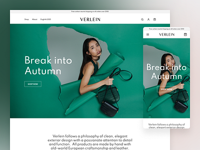 Verlein Homepage ecommerce ecommerce design fashion fashion design homepage homepage design web web design