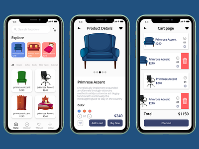 Furniture app ui ux