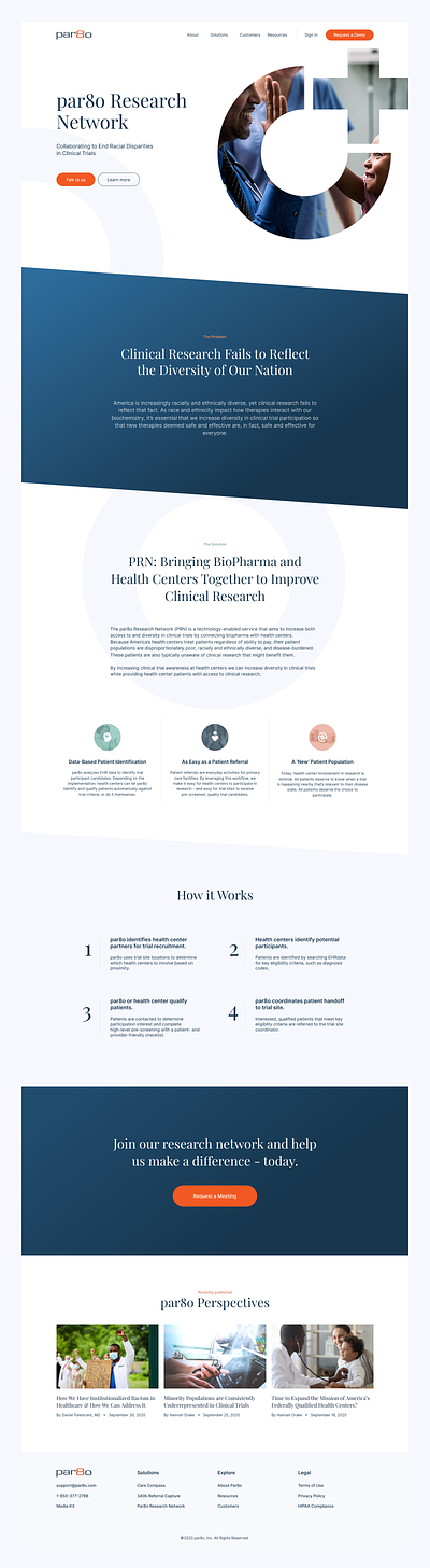 Par8o Research Network design healthcare illustration landing page web web design