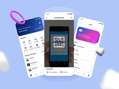 Redesign BRI Mobile 2020 design 2020 ui trends banking clean design illustration mobile mobileapp qrcode ui uidesign ux