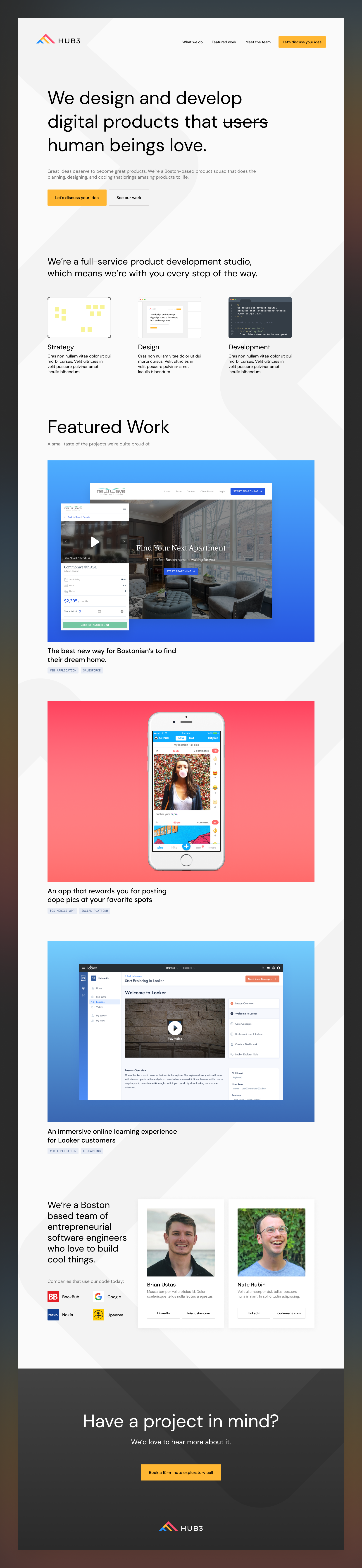 Hub3 Homepage Concept