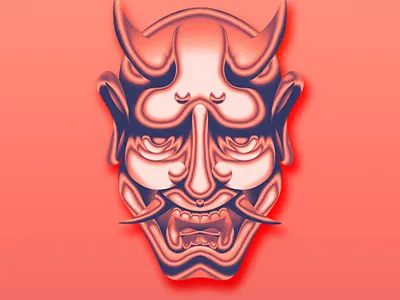 Chrome Oni Mask Red chrome chromed demons devil japan japanese manga mask metal oni shiny shonen yokai