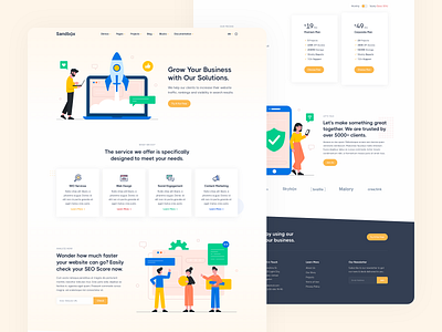 SEO & Marketing Landing Page 3d colorful gradient illustration landing page landing pages marketing network networking seo typography ui ui design web design