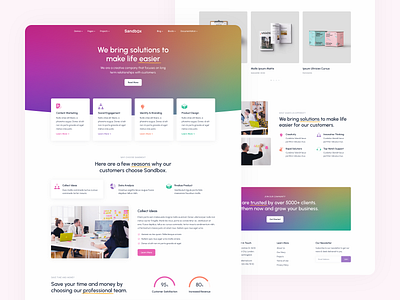 Agency & Startup Landing Page agency colorful design grad gradient icon langing page startup ui design