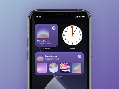 Spotify iOS 14 widgets app clean design interface ios minimal mobile spotify ui widget