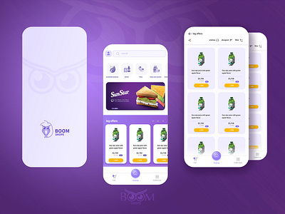 boom shop app app app ui branding design graphic design logo ui ux vector website