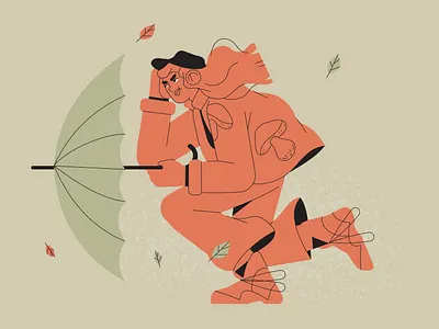 Storm adobe illustrator autumn character character illustration design illustration inktober2020 vectober vectober2020 vector vector art vector illustration